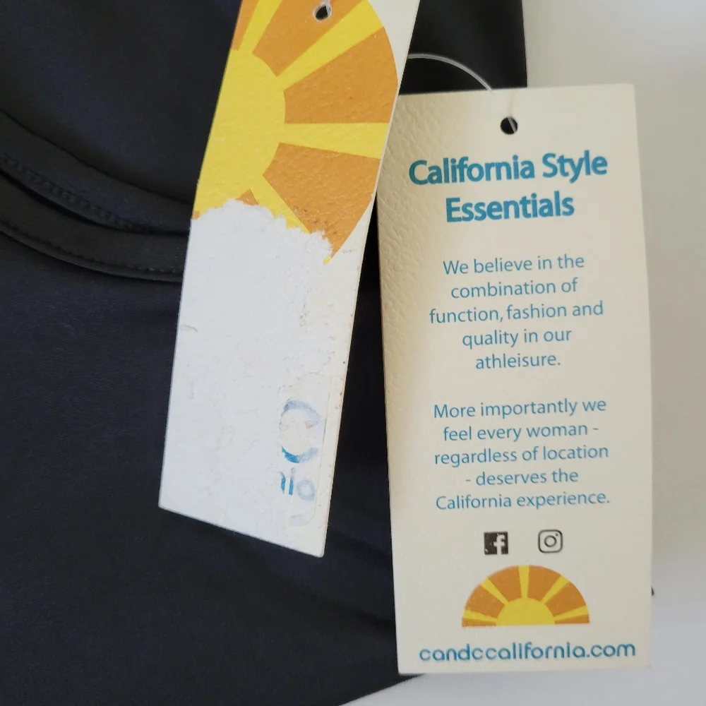 C & C California || (XL) Black Net Sleeveless Swim Tank